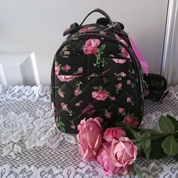 betsey johnson floral mini backpack Betsey Johnson Floral Mini Backpack NWT
